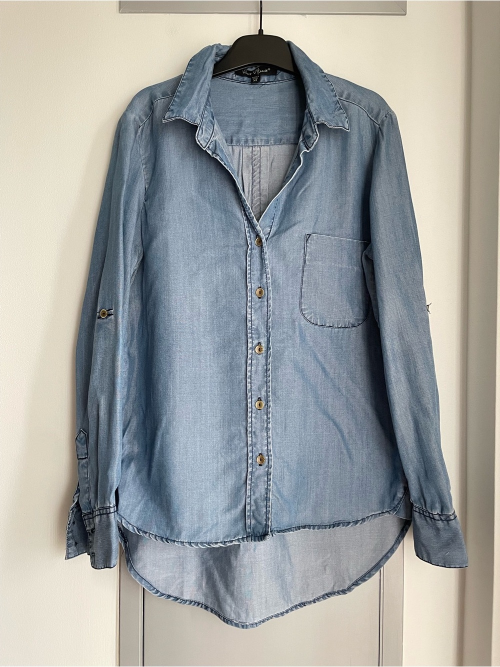 VELVET HEART Light Blue 100% Tencel Button Down Shirt